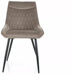  Agat Velvet Rombusz Étkezőszék Bársony Sötétbézs Fém Vázzal (SIG-AGATVCCBE)
