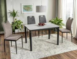  Damar Márvány Étkezőasztal MDF Fehér-Fekete Modern (SIG-DAMARBC80)