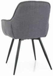  Cherry Bjorn Tűzött Szürke Étkezőszék Fekete Fém Lábakkal (SIG-CHERRYBJCSZ)