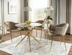 Bono Velvet Bézs Bársony Étkezőszék Arany Fém Vázzal (SIG-BONOVZLBE)