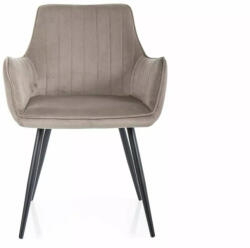  Apple Velvet Bársony Étkezőszék Sötét Bézs Fekete Vázzal (SIG-APPLEVCCBE)