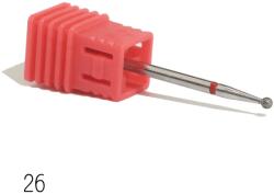 Everin Bit Diamantat pentru Cuticule Biluță Roșu 2mm | Freză Unghii Profesională | Everin. ro (CF-2)