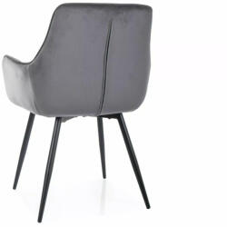  Apple Velvet Bársony Étkezőszék Szürke Fekete Fém Vázzal (SIG-APPLEVCSZ)