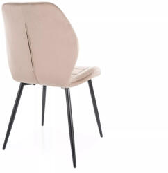  Jake Velvet Bársony Étkezőszék Sötétbézs Fekete Fém Lábakkal (SIG-JAKEVCCB)