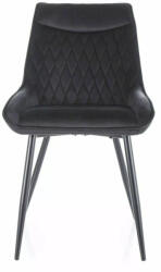  Agat Velvet Luxus Étkezőszék Fekete Bársony Steppelt (SIG-AGATVCC)