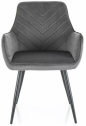  Fig Velvet Étkezőszék Szürke Bársony Fekete Fém Vázzal (SIG-FIGVCSZ)