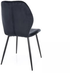  Mike Velvet Fekete Bársony Étkezőszék V-mintás Kárpitozással (SIG-MIKEVCC)