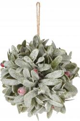 H&L Függő dekoratív gömb Levél 11cm, piros bogyók (A771-0B-00)