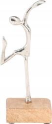 HL Táncoló figura szobrocska fa talapzaton 21cm, ezüst, táncpozíció A (A862-0A-00)