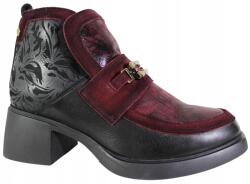 Maciejka női bokacsizma 07139 40- Méret bordó-fekete bőr (07139)