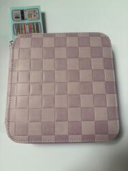  Tolltartó betétes bőr kockás lila (3215755)