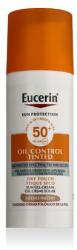 Eucerin Sun Oil Control Tinted Dry Touch Sun Gel-Cream SPF50+ fényvédő készítmény arcra zsíros bőr 50 ml árnyék Medium uniszex