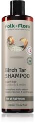 Folk & Flora Birch Tar mélyen tisztító sampon száraz és viszkető bőrre 400 ml