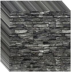 NEXTLY 40 x 3D NEXTLY öntapadós tapéta készlet, falra vagy mennyezetre, vízálló, állítható, erős ragasztó, könnyen felszerelhető, lefedettség 21, 2 nm, 70x77 cm, tégla kivitel, szürke-fekete, kód 23 (s40tpt2