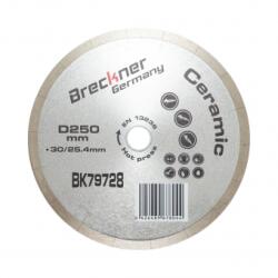 Breckner Disc diamantat continuu fractionat 250x30/25.4mm, segment 10mm pentru gresie, faianta, ceramica dura, marmura Breckner Germany Disc de taiere