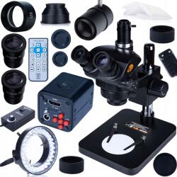 Mikroskop trinokularowy 7-45x + Barlow 0, 5x + Kamera 16MP 4K HDMI + LED 56 | C-Mount | Zoom optyczny | Serwis SMT | Elektronika | Inspekcja PCB