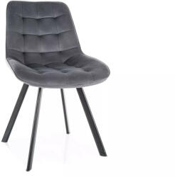 SIGNAL MEBLE Monti Velvet Bársony Étkezőszék Szürke Steppelt (SIG-MONTIVCSZ) - pepita