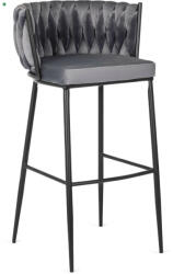  Elegáns Bárszék Szürke Bársony Kárpittal. FLORES (ME.FLORES/P/CZ/V/H)