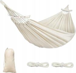  Nagy Dupla Függőágy Xxxl 260x150cm + Kényelmes Krémszínű Fogó