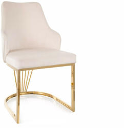SIGNAL MEBLE Alure Velvet Bársony Étkezőszék Világos Bézs Arany Vázzal (SIG-ALUREVZLJBE) - pepita