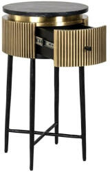 Richmond asztal IRONVILLE 40 cm - márvány, fém, MDF, nyírfa rétegelt lemez (KHM-7605)