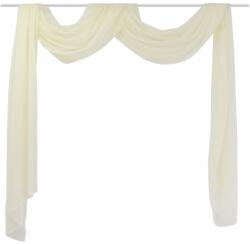 vidaXL krémszínű áttetsző fátyolkendő 140 x 600 cm (130757)
