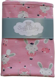 Soffi Baby Baby takaró pamut dupla nyuszik pink 80x100cm - babycenter-online