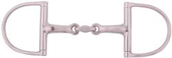 BR Rozsdamentes acél, dupla tört, vastag, lovak számára készült zabla BR Equitation 125 MM szürke
