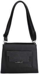 CHIARA I 5064 fekete virág rostbőr női táska