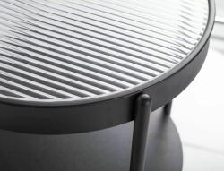  Laguna B Üveg Dohányzóasztal Átlátszó Fekete Matt Fém Vázzal (SIG-LAGUNABBC)