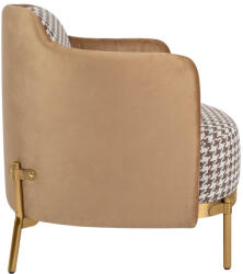 Venice karosszék pepita szövet fehér és barna - arany alapon (KHM-KH1501100158)
