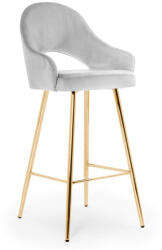  GODA L Bárszék Kárpitozott Szürke Arany Lábakkal 70cm (ATE-GODAH7STGR1XXXP)