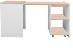  Duo Kihúzható Íróasztal Laminált Tölgy-Fehér (SIG-DUODB)