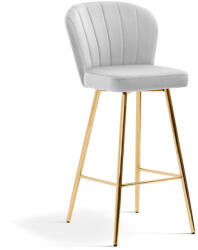  SHELLY Luxus Bárszék Kagyló Kárpitozott Szürke Arany 70cm (ATE-SHELH7STGR1XXXP)