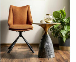  Leo Luxus Kerek Márvány Hatású Kerámia Dohányzóasztal Fehér-Arany (SIG-LEOBSZ)