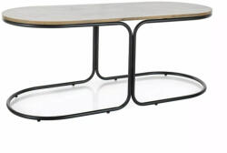  Dual Artisan Ovális Dohányzóasztal Kárpitozott Puffokkal MDF Tölgy/Fekete (SIG-DUALDAC)