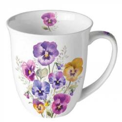 Ambiente Porcelán bögre - 400ml - Pansies