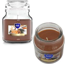 AURA Karácsonyi illatgyertya befőttes üvegben Karácsony Aura Mézeskalács illat (snd71-346)