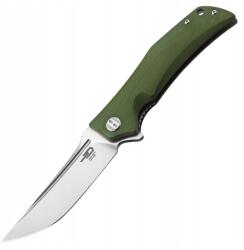  Bestech Scimitar összecsukható kés, Army Green G10 markolat, Stonewashed/Satin D2 penge (BG05B-1) (5905247676795)
