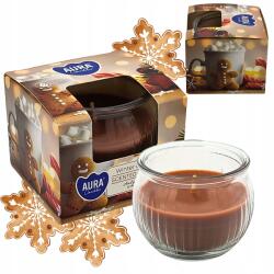 AURA Illatgyertya üvegben Téli keksz Aura Bispol Karácsonyi gyertya (sn69-88)