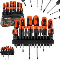 BLACK Mágneses Csavarhúzó Készlet Állványon 18 Db-os Lapos Ph T (28714)