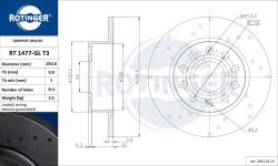 ROTINGER Disc frana ROTINGER GRAPHITE DRILLED RT 1477-GL T3 (RT 1477-GL T3)