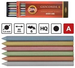 KOH-I-NOOR Mine grafit 5, 6mm set 6 culori metalizate, Koh-I-Noor (K4380)