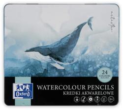 Oxford Creioane colorate acuarela 24 culori Oxford Artistic, cutie metalica (400174561)