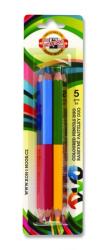 KOH-I-NOOR Creioane colorate Koh-I-Noor Duo-Color Jumbo, set 5 culori (K2195-5BL)