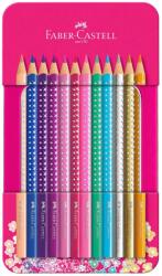 Faber-Castell Creioane colorate 12 culori Faber-Castell Sparkle, cutie metalica (FC201737)