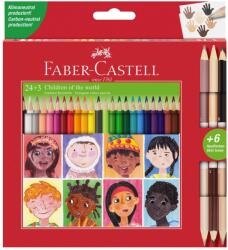 Faber-Castell Creioane colorate Children Of The World, Faber-Castell, 24+3 culori (FC511515)