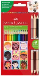 Faber-Castell Creioane colorate Children Of The World, Faber-Castell, 12+3 culori (FC511514)