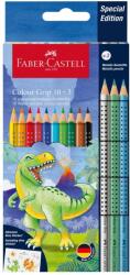 Faber-Castell Creioane colorate acuarela 10+3 culori Faber-Castell Grip 2001 Dinozauri (FC201545)