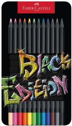 Faber-Castell Creioane colorate Faber-Castell 12 culori Black Edition, cutie metal (FC116413)